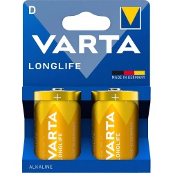 батерии,varta,longlife,lr20,d,alkaline,batteries,2,units,golden,(orange)