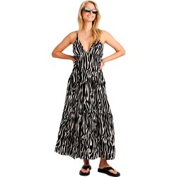 Рокля Protest Cila sleeveless long dress - White / Black (Canvas Off White) рокля,дамски,поли,и,рокли,protest,cila,sleeveless,long,dress,white,black,(canvas,off,white)