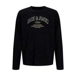 Тениска Jack & jones Denver Logo long sleeve T-shirt - Black (Black) тениска,мъжки,тениски,дамски,тениски,jack,&,jones,denver,logo,long,sleeve,t,shirt,black,(black)