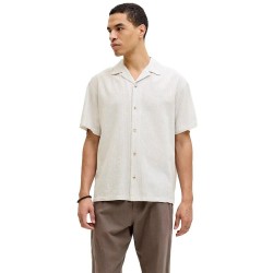 Риза с къс ръкав Jack & jones Summer Linen Blend Resort short sleeve shirt - White (Crockery / Stripes) риза,с,къс,ръкав,дамски,ризи,мъжки,ризи,jack,&,jones,summer,linen,blend,resort,short,sleeve,shirt,white,(crockery,stripes)