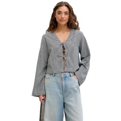 Jack & jones Zoe Seersucker JJXX long sleeve blouse - Grey (Black / White) дамски,блузи,jack,&,jones,zoe,seersucker,jjxx,long,sleeve,blouse,grey,(black,white)