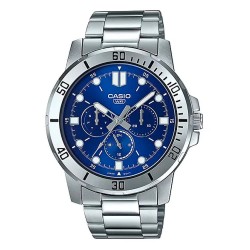 Часовник Casio MTPVD300D2EUD 45mm 3ATM Quartz Analogical watch - Silver (Grey / Blue / Mineral) часовник,часовници,casio,mtpvd300d2eud,45mm,3atm,quartz,analogical,watch,silver,(grey,blue,mineral)