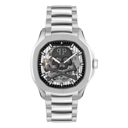 Часовник Philipp plein PWRAA0223 42mm 5ATM Automatic Analogical watch - Silver (Grey / Grey / Mineral) часовник,часовници,philipp,plein,pwraa0223,42mm,5atm,automatic,analogical,watch,silver,(grey,grey,mineral)