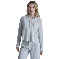 Риза с дълъг ръкав DKNY DW3000074 long sleeve shirt - Grey (Blue Stripes / Ivory) риза,с,дълъг,ръкав,дамски,ризи,мъжки,ризи,dkny,dw3000074,long,sleeve,shirt,grey,(blue,stripes,ivory)
