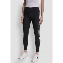 Панталони DKNY Puff Print Repeat Logo 7/8 high waist pants - Black (Black / White) панталони,мъжки,панталони,дамски,панталони,dkny,puff,print,repeat,logo,7,8,high,waist,pants,black,(black,white)