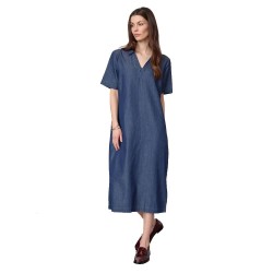 рокля,дамски,поли,и,рокли,redgreen,dianna,short,sleeve,dress,blue,(denim)