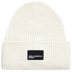 Дънки Karl lagerfeld jeans A4W33079 Patch Long beanie - Beige / White (Off White) дънки,всички,шапки,karl,lagerfeld,jeans,a4w33079,patch,long,beanie,beige,white,(off,white)