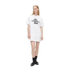 Рокля Karl lagerfeld jeans B1W13043 Graffiti short sleeve short dress - White (White) рокля,дамски,поли,и,рокли,karl,lagerfeld,jeans,b1w13043,graffiti,short,sleeve,short,dress,white,(white)