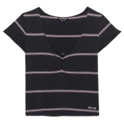 Тениска Superdry Athletic Essentials Gathered Pattern short sleeve T-shirt - Black (Pink Navy Stripe) тениска,мъжки,тениски,дамски,тениски,superdry,athletic,essentials,gathered,pattern,short,sleeve,t,shirt,black,(pink,navy,stripe)