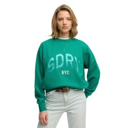 блуза,дамски,блузи,superdry,varsity,satin,applique,crew,sweatshirt,green,(greenlake)