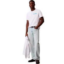 Тениска Calvin klein jeans 20S Disc Stack Graphic short sleeve T-shirt - White (Bright White) тениска,мъжки,тениски,дамски,тениски,calvin,klein,jeans,20s,disc,stack,graphic,short,sleeve,t,shirt,white,(bright,white)