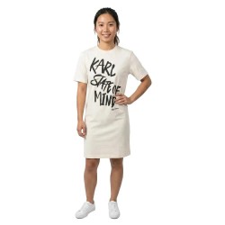 Рокля Karl lagerfeld jeans B3W13011 short sleeve short dress - White (Egret) рокля,дамски,поли,и,рокли,karl,lagerfeld,jeans,b3w13011,short,sleeve,short,dress,white,(egret)