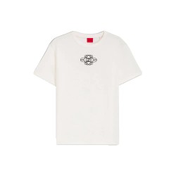 Тениска HUGO Damacia 10273257 T-shirt - White (Open White) тениска,мъжки,тениски,дамски,тениски,hugo,damacia,10273257,t,shirt,white,(open,white)