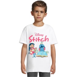 Тениска Merchcode Lilo & Stitch Reading Time short sleeve T-shirt - White (White) тениска,мъжки,тениски,дамски,тениски,merchcode,lilo,&,stitch,reading,time,short,sleeve,t,shirt,white,(white)