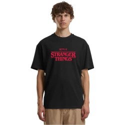 Тениска Merchcode Stranger Things Rewatch short sleeve T-shirt - Black (Black) тениска,мъжки,тениски,дамски,тениски,merchcode,stranger,things,rewatch,short,sleeve,t,shirt,black,(black)