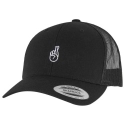 Тениска Mister tee Crossed Fingers Handsign Retro trucker cap - Black (Black) тениска,всички,шапки,mister,tee,crossed,fingers,handsign,retro,trucker,cap,black,(black)
