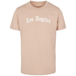 тениска,мъжки,тениски,дамски,тениски,mister,tee,los,angeles,wording,short,sleeve,t,shirt,beige,(sand)