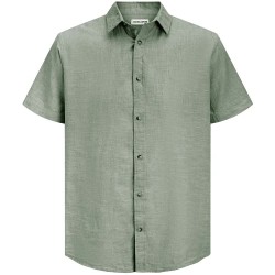Риза с къс ръкав Jack & jones Summer Linen short sleeve shirt - Green (New Sage) риза,с,къс,ръкав,дамски,ризи,мъжки,ризи,jack,&,jones,summer,linen,short,sleeve,shirt,green,(new,sage)