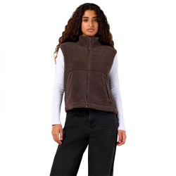 елек,дамски,жилетки,noisy,may,masey,short,teddy,vest,brown,(chocolate,brown)