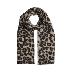 Шал Pieces Jorna Long scarf - Beige (Black / Leo) шал,ръкавици,шапки,и,шалове,pieces,jorna,long,scarf,beige,(black,leo)