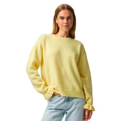 Блуза Pieces Sally Frill sweater - Yellow (French Vanilla / Melange) блуза,мъжки,пуловери,дамски,пуловери,pieces,sally,frill,sweater,yellow,(french,vanilla,melange)