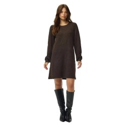 Рокля Pieces Sally long sleeve short dress - Brown (Hot Fudge / Melange) рокля,дамски,поли,и,рокли,pieces,sally,long,sleeve,short,dress,brown,(hot,fudge,melange)