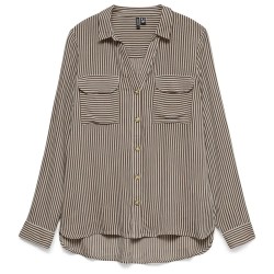 Риза с дълъг ръкав Vero moda Bumpy New long sleeve shirt - Brown (Cocoa Brown / Pumice Stone) риза,с,дълъг,ръкав,дамски,ризи,мъжки,ризи,vero,moda,bumpy,new,long,sleeve,shirt,brown,(cocoa,brown,pumice,stone)