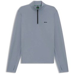 Блуза BOSS Active 10280191 half zip sweatshirt - Grey (Dark Grey) блуза,мъжки,пуловери,boss,active,10280191,half,zip,sweatshirt,grey,(dark,grey)
