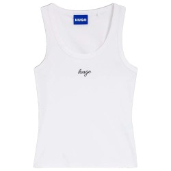 Тениска HUGO Damatank 1 10283496 sleeveless T-shirt - White (White) тениска,мъжки,тениски,дамски,тениски,hugo,damatank,1,10283496,sleeveless,t,shirt,white,(white)