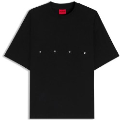 Тениска HUGO Dariso 10280011 short sleeve T-shirt - Black (Black) тениска,мъжки,тениски,дамски,тениски,hugo,dariso,10280011,short,sleeve,t,shirt,black,(black)