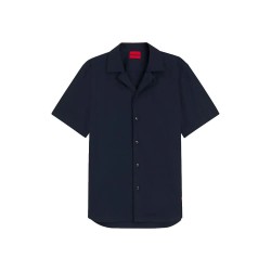 Риза с къс ръкав HUGO Ellino 10278383 short sleeve shirt - Blue (Dark Blue) риза,с,къс,ръкав,дамски,ризи,мъжки,ризи,hugo,ellino,10278383,short,sleeve,shirt,blue,(dark,blue)