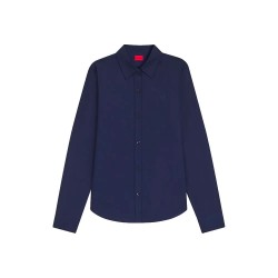 HUGO The Essential Shirt 10275916 long sleeve blouse - Blue (Medium Blue) дамски,блузи,hugo,the,essential,shirt,10275916,long,sleeve,blouse,blue,(medium,blue)