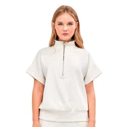 блуза,дамски,блузи,gisela,double,soft,touch,half,zip,sweatshirt,beige,(beige)