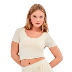 Фланелка с къс ръкав Gisela Fixed Cup short sleeve top - Beige (Beige) фланелка,с,къс,ръкав,дамски,топове,gisela,fixed,cup,short,sleeve,top,beige,(beige)