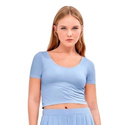 Фланелка с къс ръкав Gisela Fixed Cup short sleeve top - Blue (Blue) фланелка,с,къс,ръкав,дамски,топове,gisela,fixed,cup,short,sleeve,top,blue,(blue)