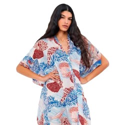 рокля,дамски,поли,и,рокли,gisela,printed,caftan,marine,inspiration,3,4,sleeve,dress,multicolor,(printed)