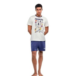пижама,мъжки,пижами,gisela,printed,peanuts,short,sleeve,pyjama,beige,(ecru)