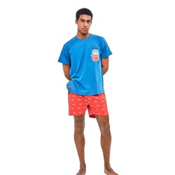пижама,мъжки,пижами,gisela,printed,short,sleeve,pyjama,blue,(blue)
