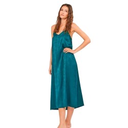 дамски,пижами,gisela,satin,jacquard,sleeveless,nightgown,blue,(green)