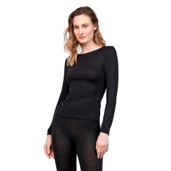 тениска,мъжки,тениски,дамски,тениски,gisela,thermal,round,neck,long,sleeve,t,shirt,black,(black)