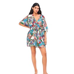 рокля,дамски,поли,и,рокли,gisela,tropical,print,caftan,short,sleeve,dress,multicolor,(printed)