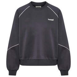 блуза,дамски,блузи,hummel,keeper,boxy,piping,crewneck,sweatshirt,grey,(ebony)