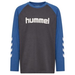Тениска Hummel Logo long sleeve T-shirt - Black (Ebony) тениска,мъжки,тениски,дамски,тениски,hummel,logo,long,sleeve,t,shirt,black,(ebony)