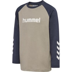 Тениска Hummel Logo long sleeve T-shirt - Beige (Ombre Blue) тениска,мъжки,тениски,дамски,тениски,hummel,logo,long,sleeve,t,shirt,beige,(ombre,blue)