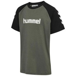тениска,мъжки,тениски,дамски,тениски,hummel,logo,short,sleeve,t,shirt,green,(castor,gray)