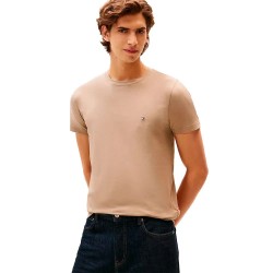 тениска,мъжки,тениски,дамски,тениски,tommy,hilfiger,stretch,slim,fit,short,sleeve,t,shirt,beige,(coastal,taupe)