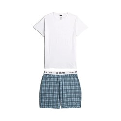 Пижама G-Star D29403-01 short sleeve pyjama - White / Blue (Multicolor 3) пижама,мъжки,пижами,g,star,d29403,01,short,sleeve,pyjama,white,blue,(multicolor,3)
