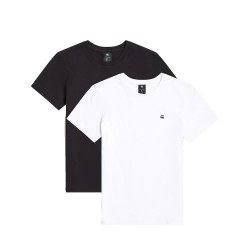 Тениска G-Star D30544-01 short sleeve T-shirt 2 units - White / Black (Dark Black) тениска,мъжки,тениски,дамски,тениски,g,star,d30544,01,short,sleeve,t,shirt,2,units,white,black,(dark,black)
