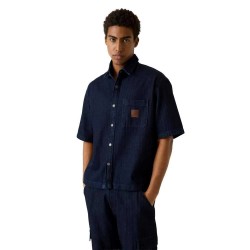 риза,с,къс,ръкав,дамски,ризи,мъжки,ризи,guess,jeans,m6rh52d6591,short,sleeve,shirt,blue,(gj,indigo,herringbon)