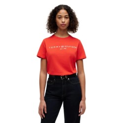 тениска,мъжки,тениски,дамски,тениски,tommy,hilfiger,corp,logo,regular,fit,short,sleeve,t,shirt,orange,(fire,red)